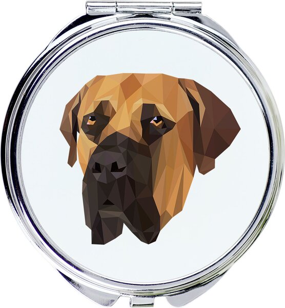 Boerboel – Zrcadlo značky Art-Dog s fotografií psa a geometrickým vzorem