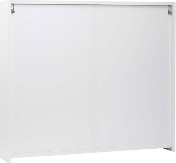Zrcadlová skříňka HWC-B19b, koupelnová skříňka na stěnu, 6 polic vysoký lesk s certifikátem 70x80x16cm bílá