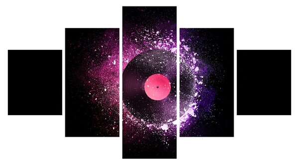 Obraz - Vinylová deska v růžovo-fialových (125x70 cm)