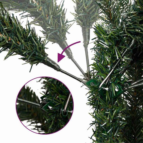 Umělý sklápěcí vánoční stromek se 150 LED a koulemi 150 cm 3210094