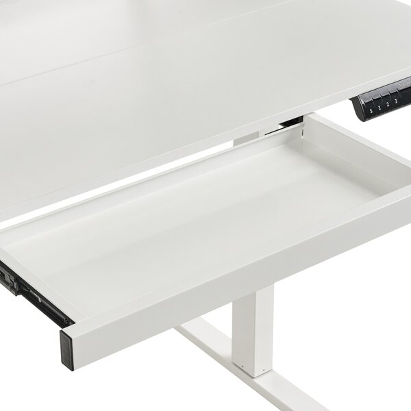 Elektricky výškově nastavitelný pracovní stůl WILBANKS Bílá 120 cm 60 cm s USB portem