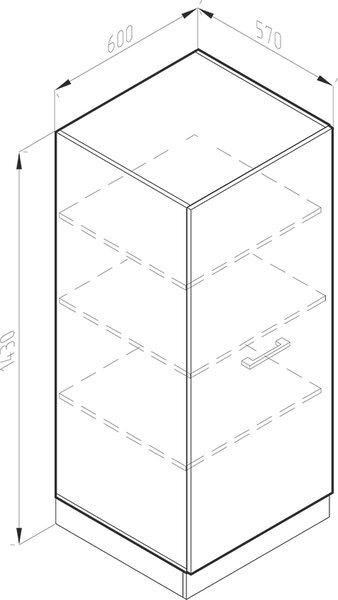Vysoká skříň Vicco R-Line Ušlechtilá šedá 60 cm, Model 37802