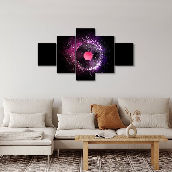 Obraz - Vinylová deska v růžovo-fialových (125x70 cm)