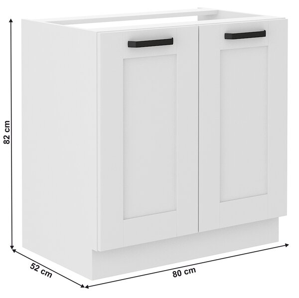 Kondela Dřezová kuchyňská skříňka Lula 80 ZL 2F BB - bílá
