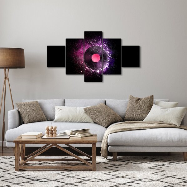 Obraz - Vinylová deska v růžovo-fialových (125x70 cm)