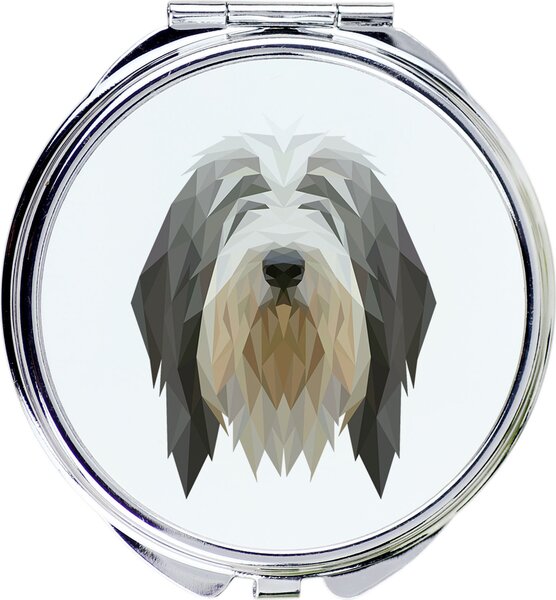 Kolie s dlouhou srstí - Zrcadlo značky Art-Dog s fotografií a geometrickým vzorem