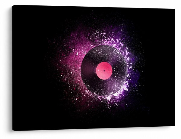 Obraz - Vinylová deska v růžovo-fialových (70x50 cm)