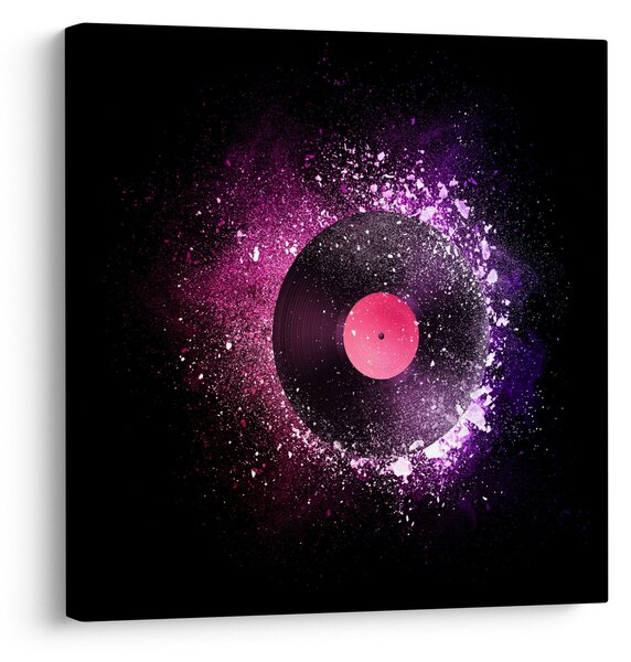 Obraz - Vinylová deska v růžovo-fialových (30x30 cm)