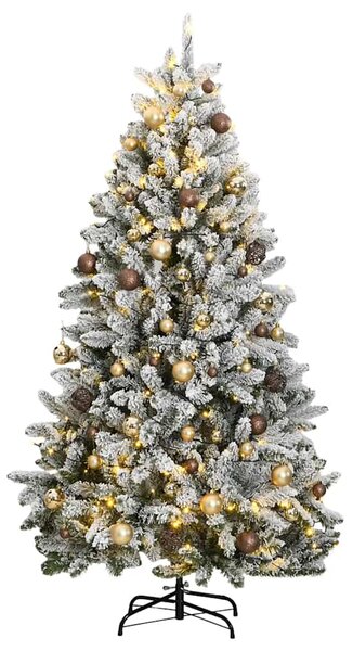 Umělý sklápěcí vánoční stromek s 300 LED a koulemi 180 cm 3210138