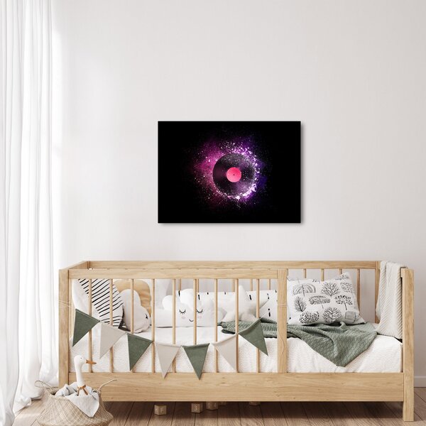 Obraz - Vinylová deska v růžovo-fialových (70x50 cm)