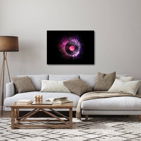 Obraz - Vinylová deska v růžovo-fialových (70x50 cm)