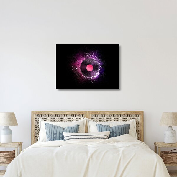 Obraz - Vinylová deska v růžovo-fialových (70x50 cm)