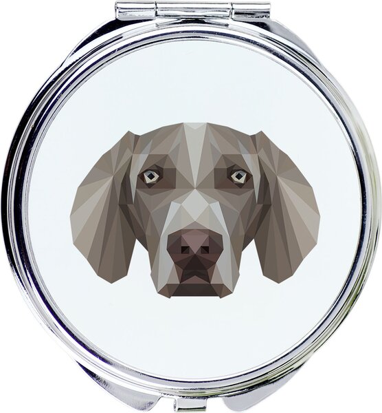 Weimaránec, weimaránec – lovec – zrcadlo s fotografií a geometrickým vzorem od značky Art-Dog