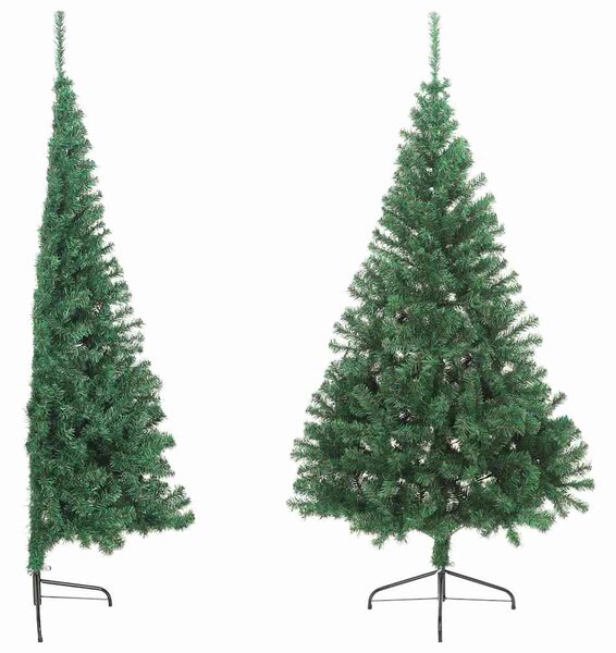 Umělý poloviční vánoční stromek se stojanem zelený 180 cm PVC 321032