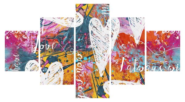 Obraz - Srdce na abstraktním pozadí (125x70 cm)