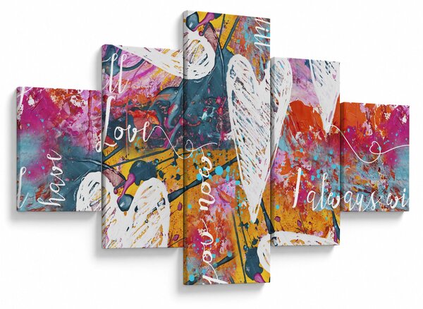 Obraz - Srdce na abstraktním pozadí (125x70 cm)
