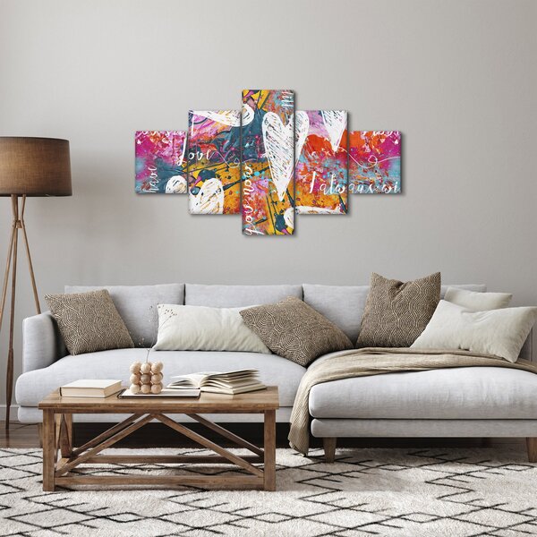 Obraz - Srdce na abstraktním pozadí (125x70 cm)