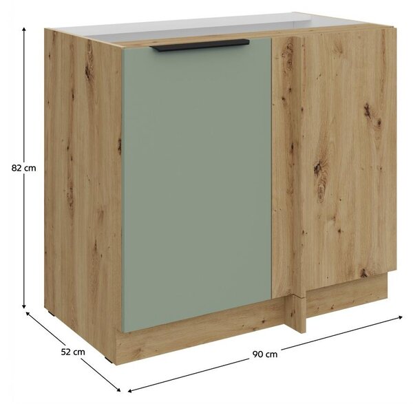 Kondela Dolní kuchyňská skříňka Arsany 105 ND 1F BB - aquamarine / dub artisan