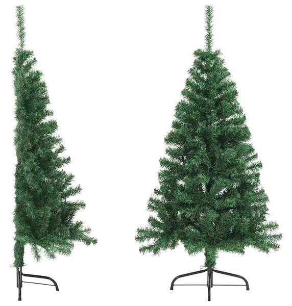 Umělý poloviční vánoční stromek se stojanem zelený 150 cm PVC 321031