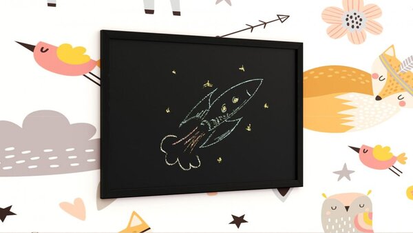 Allboards, Černá křídová tabule 60x40 cm, dřevěný rám, ČERNÁ ECO, TB64BK_ECO