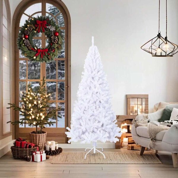 Umělý vánoční stromek s hustými větvemi bílý 180 cm PVC 321039