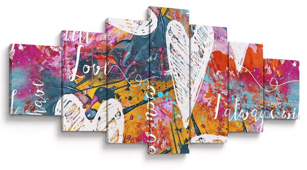 Obraz - Srdce na abstraktním pozadí (210x100 cm)