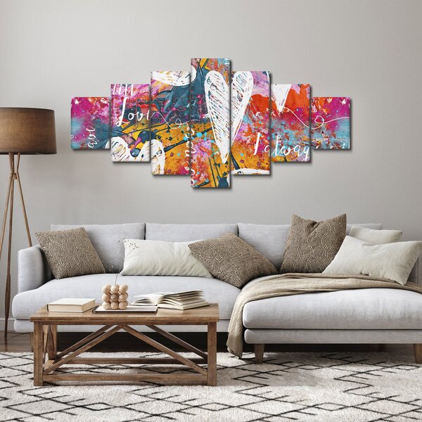 Obraz - Srdce na abstraktním pozadí (210x100 cm)