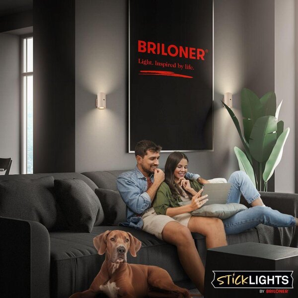 BRILONER Isy nástěnné svítidlo - 2W, 200lm, nabíjecí, LED, dotykový vypínač, stmívatelné, béžová 3942011