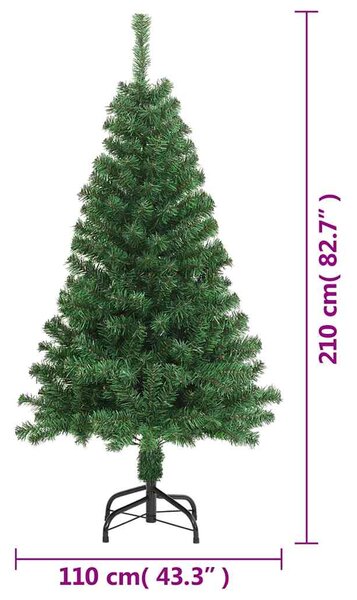 Umělý vánoční stromek s hustými větvemi zelený 210 cm PVC 321036