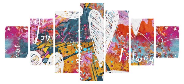 Obraz - Srdce na abstraktním pozadí (210x100 cm)