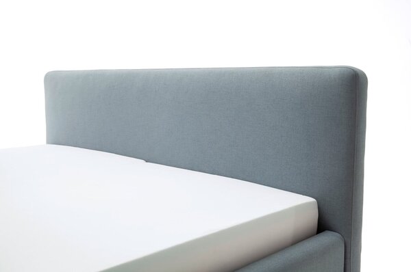 Šedomodrá čalouněná dvoulůžková postel s úložným prostorem s roštem 160x200 cm Mattis – Meise Möbel