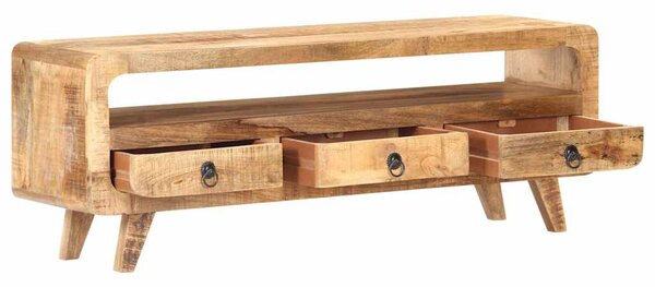 TV stolek 117 x 30 x 41 cm masivní hrubé mangovníkové dřevo 321042