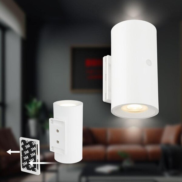 BRILONER Isy nástěnné svítidlo - 2W, 200lm, nabíjecí, LED, dotykový vypínač, stmívatelné, bílé 3942016