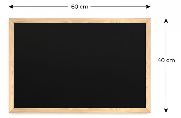 Allboards, Černá křídová tabule 60x40 cm, dřevěný rám ECO, TB64ECO