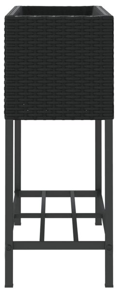 Zahradní truhlíky s policí 2 ks černé 70 x 28 x 70 cm 3210510