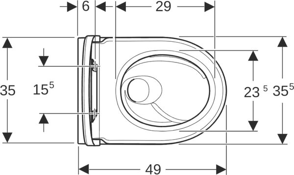 Geberit iCon Set závěsný klozet, nízké splachování, zkrácený výstupek, uzavřený keramický design, TurboFlush, včetně WC sedátka, 503.049.JT.1