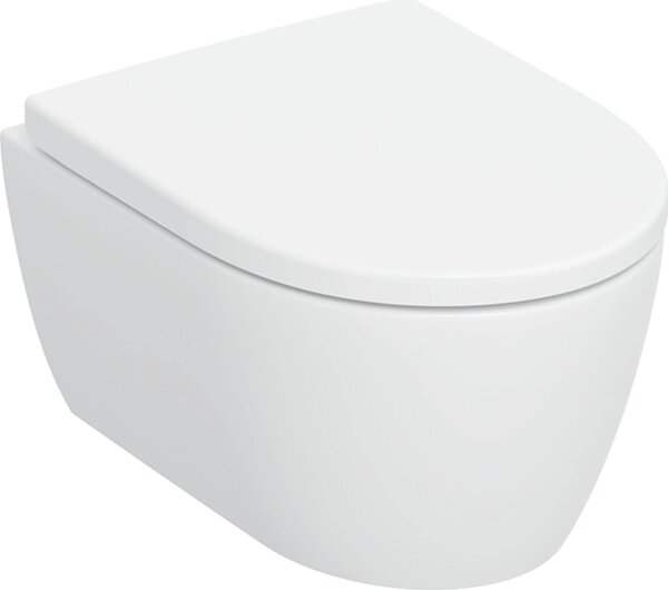 Geberit iCon Set závěsný klozet, nízké splachování, zkrácený výstupek, uzavřený keramický design, TurboFlush, včetně WC sedátka, 503.049.JT.1