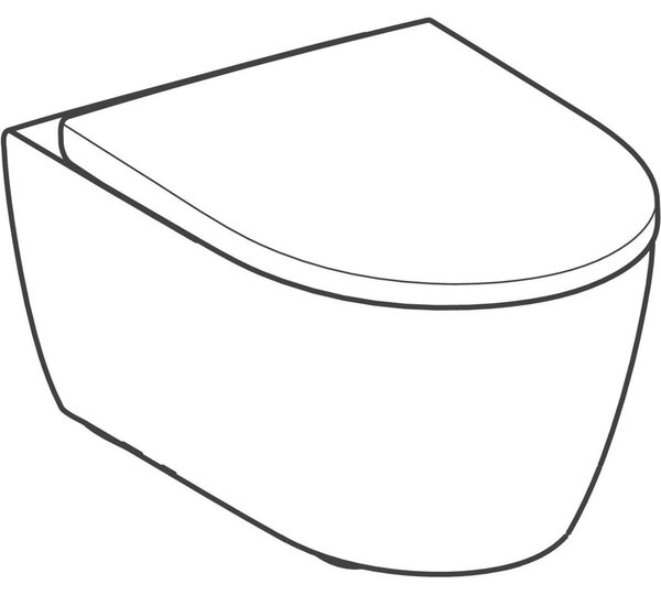 Geberit iCon Set závěsný klozet, nízké splachování, zkrácený výstupek, uzavřený keramický design, TurboFlush, včetně WC sedátka, 503.049.JT.1