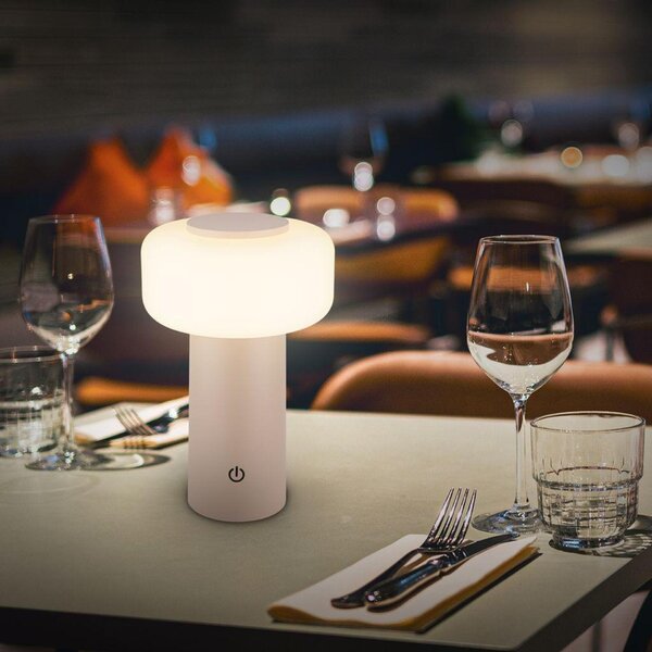 BRILONER Juna stolní lampa - 1,8W, 210lm, nabíjecí, LED, stmívatelné, dotykový vypínač, teplá bílá, béžová 7580011