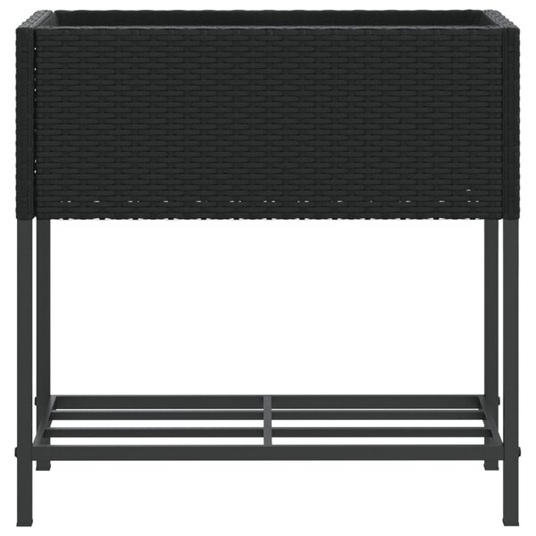 Zahradní truhlíky s policí 2 ks černé 70 x 28 x 70 cm 3210510