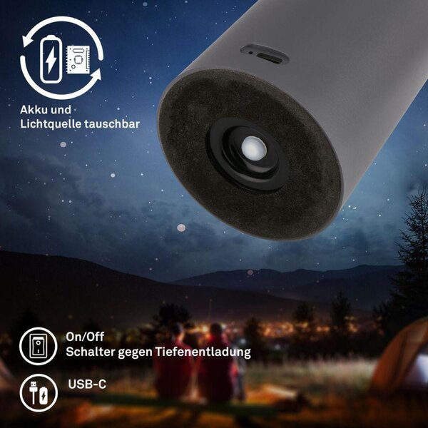 BRILONER Juna stolní lampa - 1,8W, 210lm, nabíjecí, LED, stmívatelné, dotykový vypínač, teplá bílá, antracit 7580015
