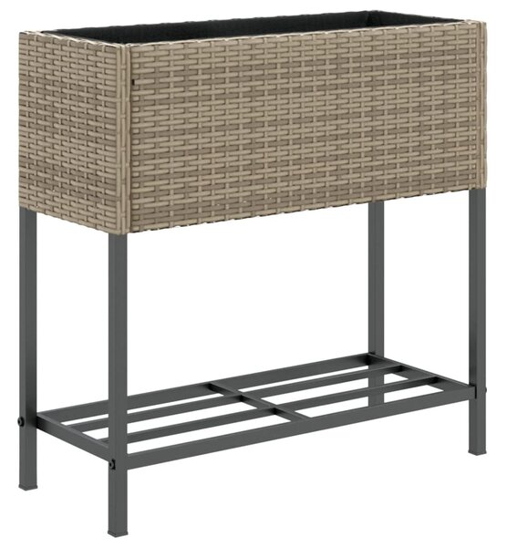 Zahradní truhlíky s policí 2 ks šedé 70 x 28 x 70 cm 3210512