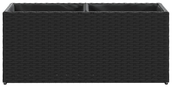 Zahradní truhlíky se 2 květináči 2 ks černé 72 x 30 x 32 cm 3210528