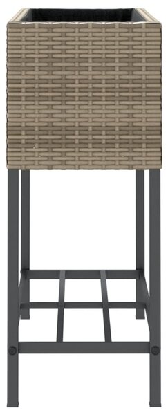 Zahradní truhlíky s policí 2 ks šedé 70 x 28 x 70 cm 3210512