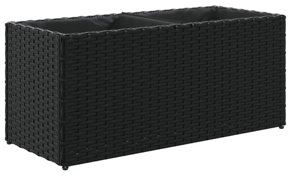 Zahradní truhlíky se 2 květináči 2 ks černé 72 x 30 x 32 cm 3210528