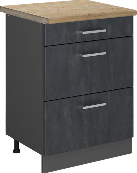 Spodní skříňka kuchyňské linky Vicco R-Line Černý beton 60 cm PD Dub, Model 47599