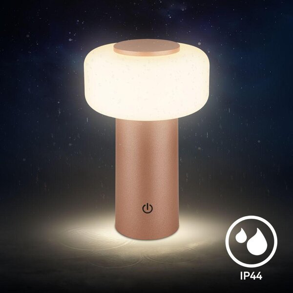 BRILONER Juna stolní lampa - 1,8W, 210lm, nabíjecí, LED, stmívatelné, dotykový vypínač, teplá bílá, kávová 7580014
