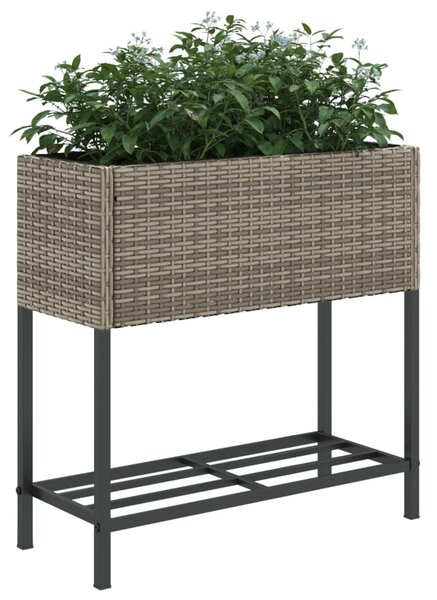 Zahradní truhlíky s policí 2 ks šedé 70 x 28 x 70 cm 3210512