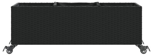 Zahradní truhlíky s kolečky 2 ks černé 107x32x38 cm polyratan 3210525