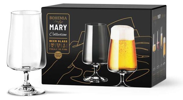 BOHEMIA PRESTIGE MARY SKLENICE NA PIVO 380ML SADA 6KS